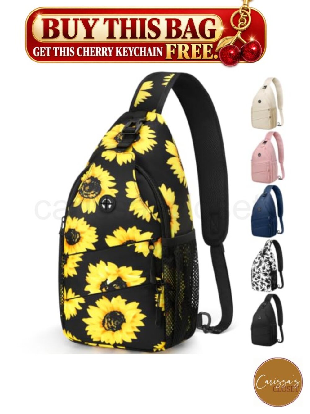 ✨ Crossbody Sling Bag Backpack Convertible Shoulder Strap Waterproof Nylon